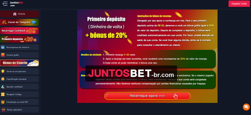 Bonus de boas vindas